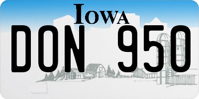 IA license plate DON950
