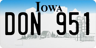 IA license plate DON951