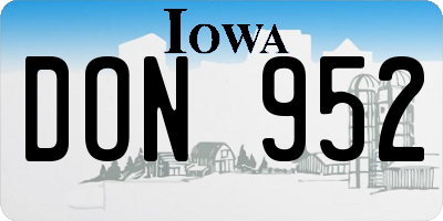 IA license plate DON952