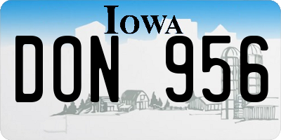 IA license plate DON956