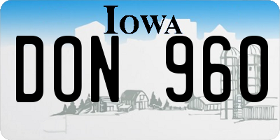 IA license plate DON960