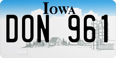 IA license plate DON961