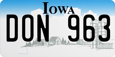 IA license plate DON963