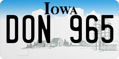 IA license plate DON965