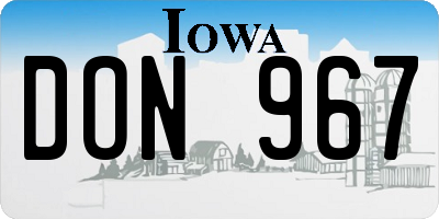 IA license plate DON967