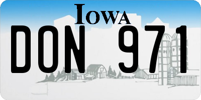 IA license plate DON971