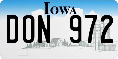 IA license plate DON972