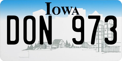 IA license plate DON973