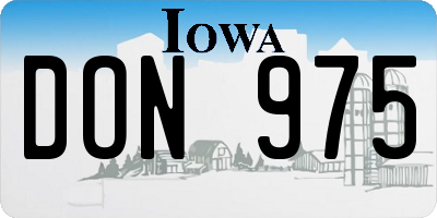 IA license plate DON975