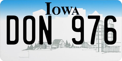 IA license plate DON976
