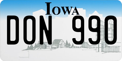 IA license plate DON990