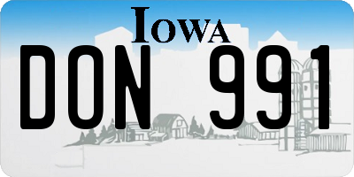 IA license plate DON991