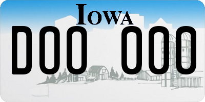 IA license plate DOO000