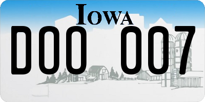 IA license plate DOO007