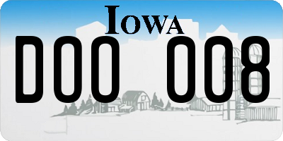 IA license plate DOO008