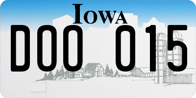 IA license plate DOO015