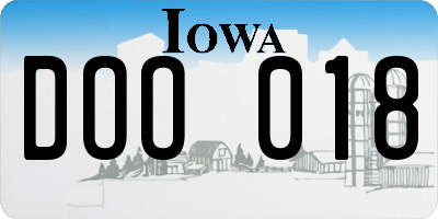 IA license plate DOO018