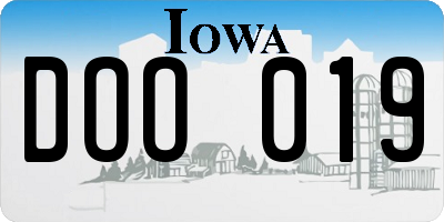 IA license plate DOO019