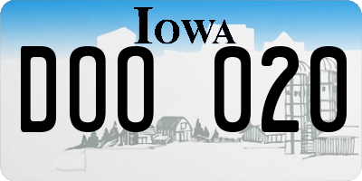 IA license plate DOO020