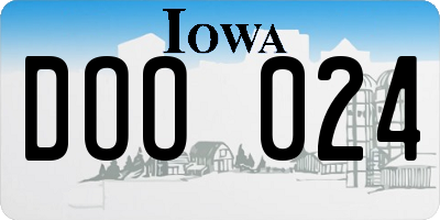 IA license plate DOO024
