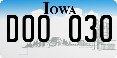 IA license plate DOO030