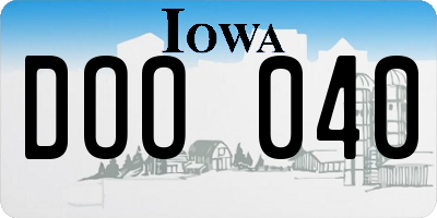 IA license plate DOO040