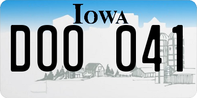 IA license plate DOO041
