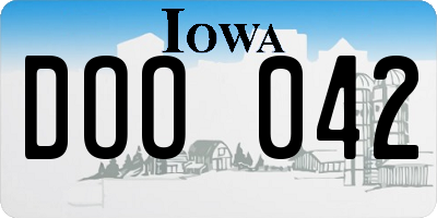 IA license plate DOO042