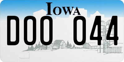 IA license plate DOO044