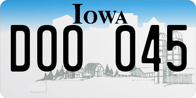 IA license plate DOO045