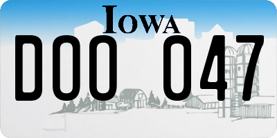 IA license plate DOO047