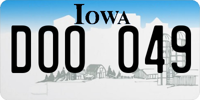 IA license plate DOO049