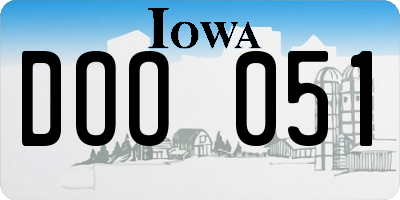 IA license plate DOO051