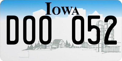 IA license plate DOO052
