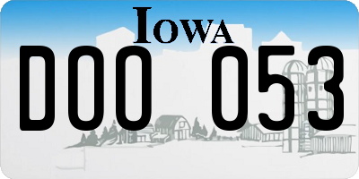 IA license plate DOO053