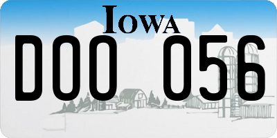IA license plate DOO056