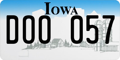 IA license plate DOO057