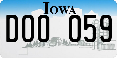 IA license plate DOO059