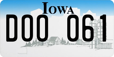 IA license plate DOO061
