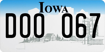 IA license plate DOO067