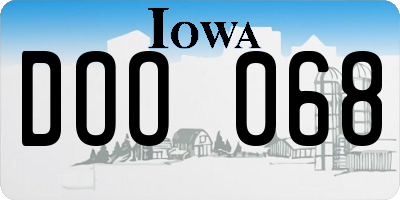 IA license plate DOO068