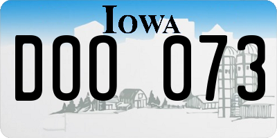 IA license plate DOO073