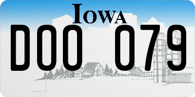IA license plate DOO079