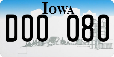 IA license plate DOO080