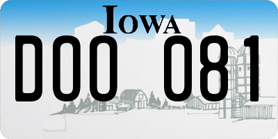 IA license plate DOO081