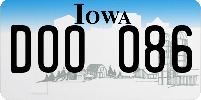 IA license plate DOO086