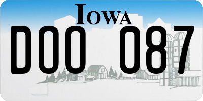 IA license plate DOO087
