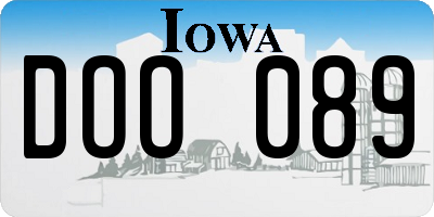 IA license plate DOO089