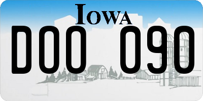 IA license plate DOO090