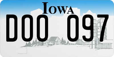 IA license plate DOO097